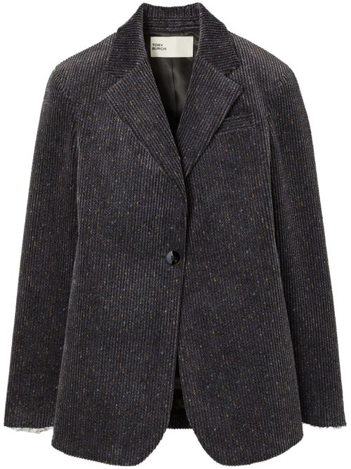 Notched-lapels corduroy blazer - Grey