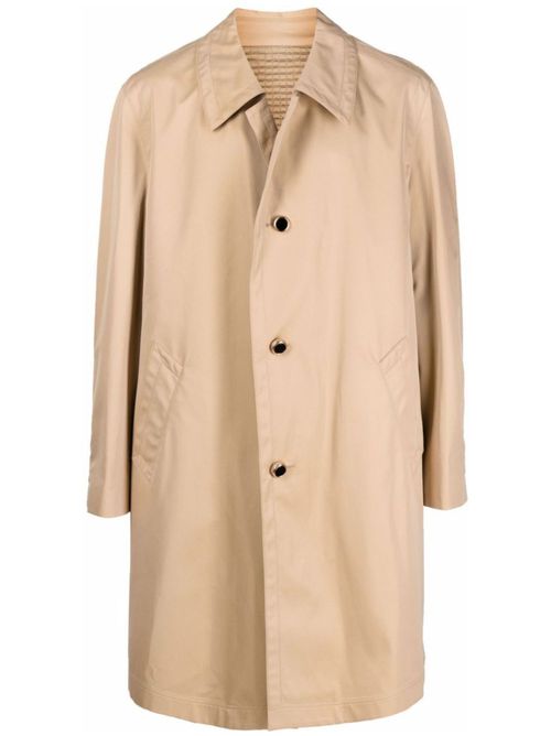 Cotton single-breasted coat - Neutrals
