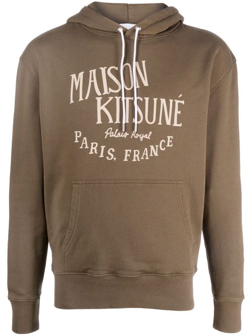 Logo-print jersey-fleece hoodie - Green