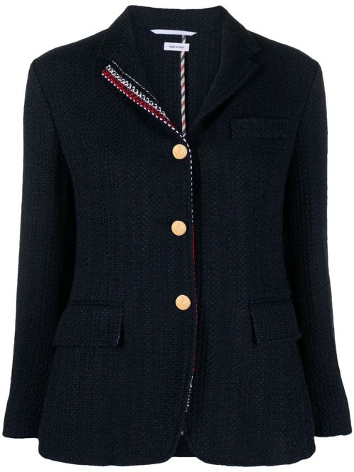 RWB-striped tweed blazer - Blue