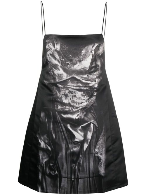 Compact-print slip mini dress - Black