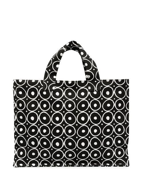 Graphic print cotton tote - Black