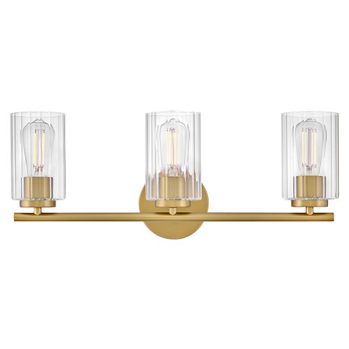 Lacquered Brass LED Bathroom Vanity Light from the Leta Collection