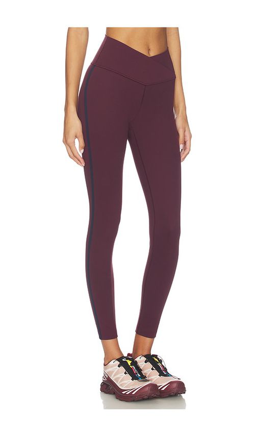 Splits59 Mia Rigor Legging W/ Stripe in Wine. - S also in XS, M
