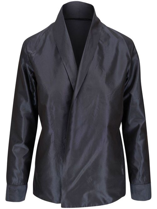 Shawl-lapel silk blazer - Black