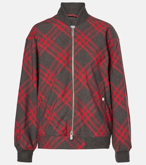 Check bomber jacket