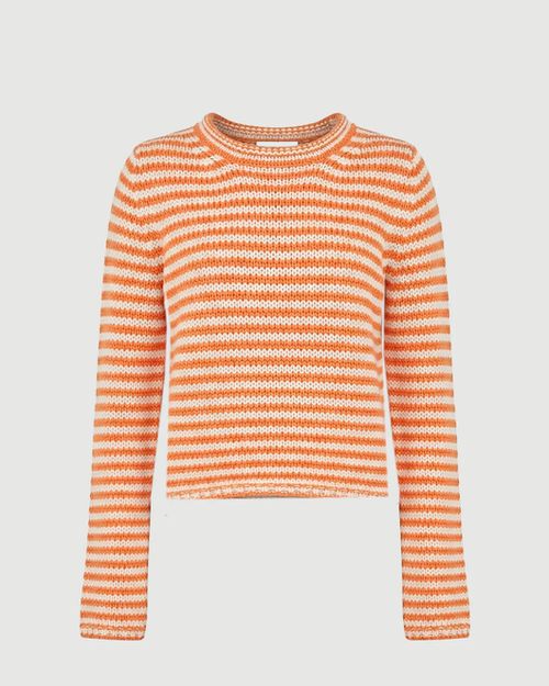 Fine Stripe Mini Marina Sweater Apricot