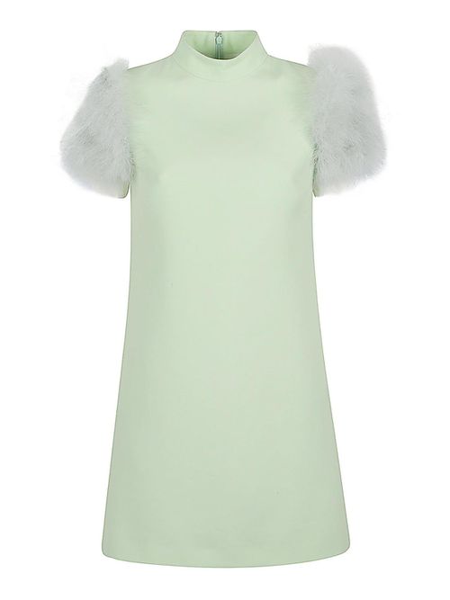 Feathered Wool And Silk Dress