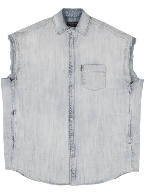 Ripped sleeveless shirt - Blue