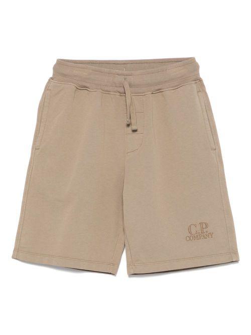 C.P. Company Kids logo-embroidered shorts - Green