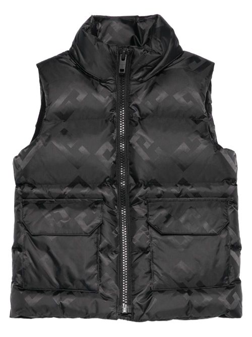 Padded Vest with All-Over Monogram Motif for Boys