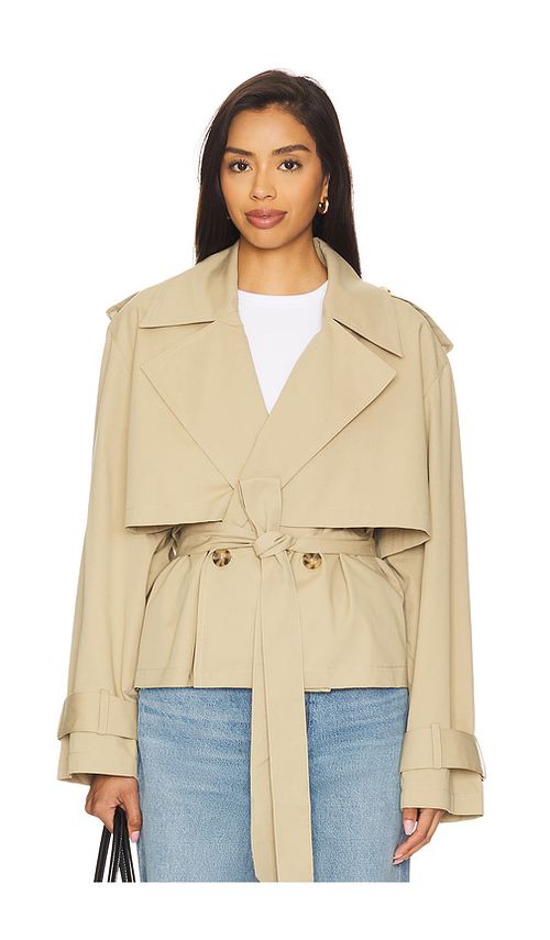 Joe's Jeans Liz Cropped Trench Coat in Tan. -  XL also in