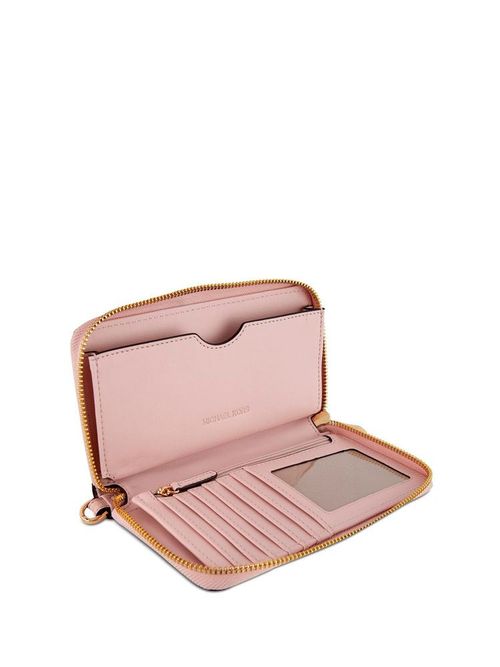 Leather Multifunction Travel Wallet — Pink