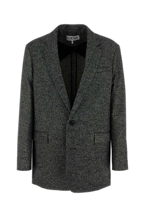 Wool-Blend Two-Tone Blazer — Gray