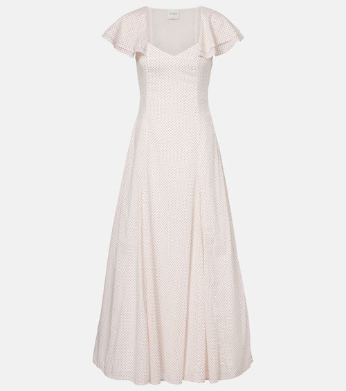 Marlowe polka-dot cotton maxi dress