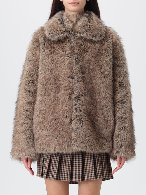 Fur Coat Woman color Brown