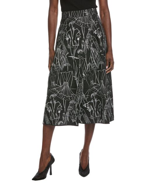 Embroidered Denim Skirt