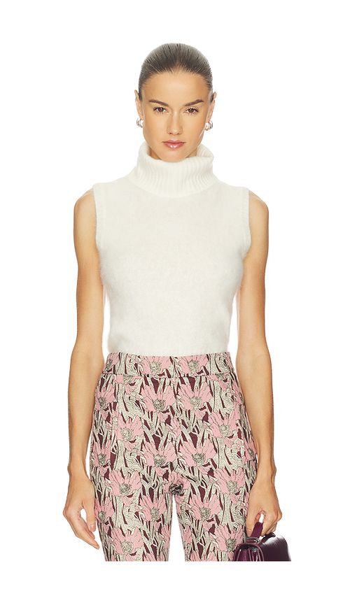 Veronica Beard Mazzy Brushed Cashmere Shell in Ivory. XS. Also in L, M