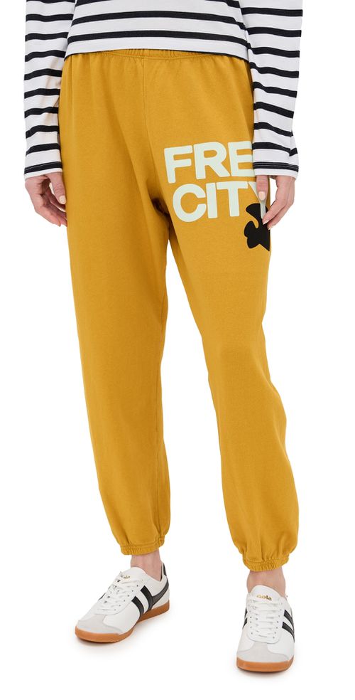 FREECITY Freecity Large Sweatpants Yellow Plant