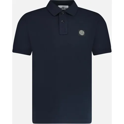 Stone Island Men's Compass Badge Polo T-Shirt Slim Fit Navy - Black - Size: 44/Regular