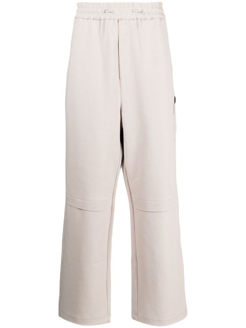 Panther drawstring cotton track pants - Neutrals