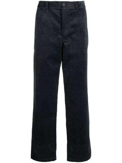 Corduroy straight-leg cut trousers - Blue