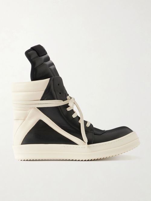 Geobasket Panelled Leather and Rubber Sneakers