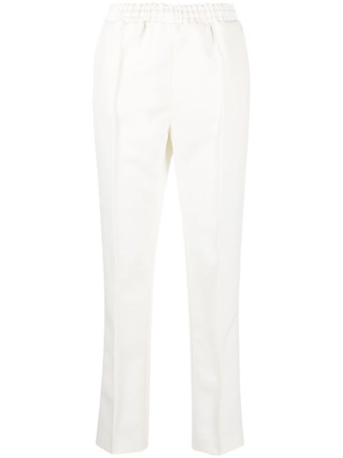 High-rise straight-leg trousers - White