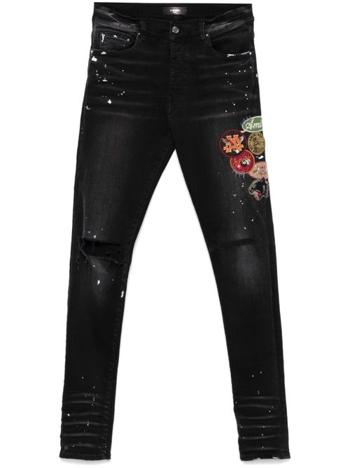 Patch-detailing skinny jeans - Black