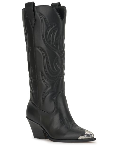 Women's Zuliena Cowboy Half Zip Boots - Black Nappa