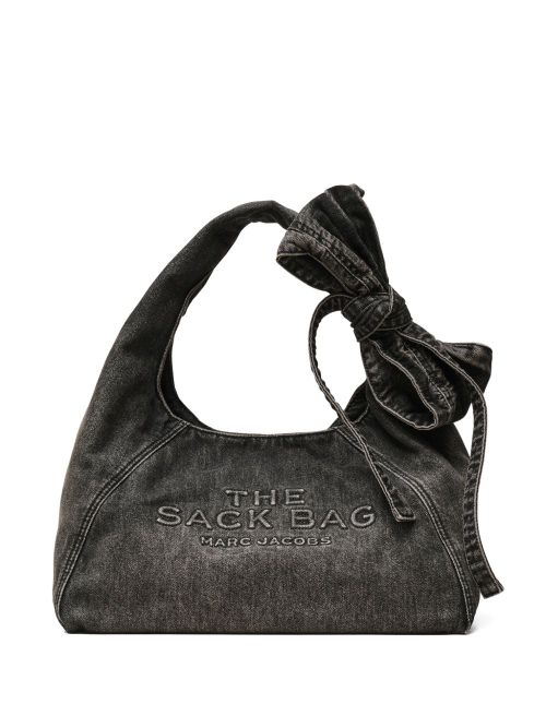 The Bow Denim Mini Sack Bag