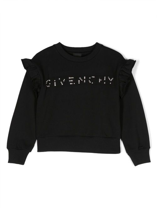 Stud-logo crew-neck sweatshirt - Black