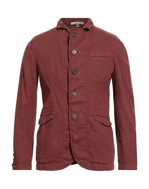 Patrizio Piscaglia Man Blazer Brick Size 38 Hemp, Cotton, Elastane