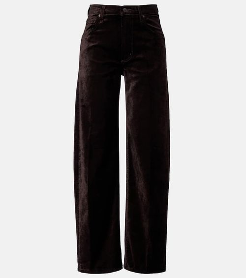 Ayla cotton-blend velvet straight pants