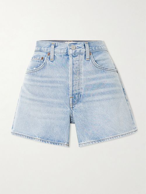 Parker Long Clean Denim Shorts - Blue