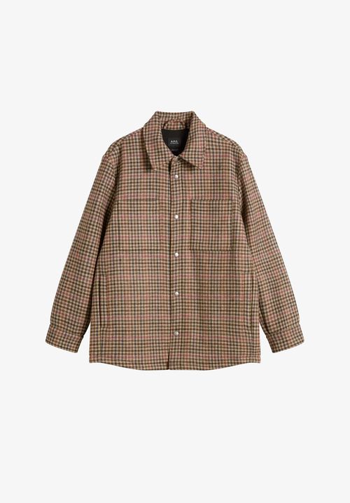 A. P.C. Men's Tartan wool jacket Size: Extra Small in Chestnut