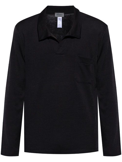 Long-sleeve polo shirt - Black