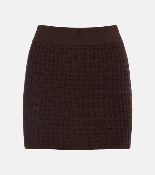 Waffle-knit wool and cashmere miniskirt