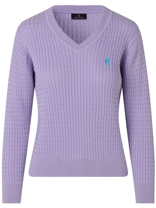 Conte Of Florence Pink Purple Cotton V Neck Scollo V
