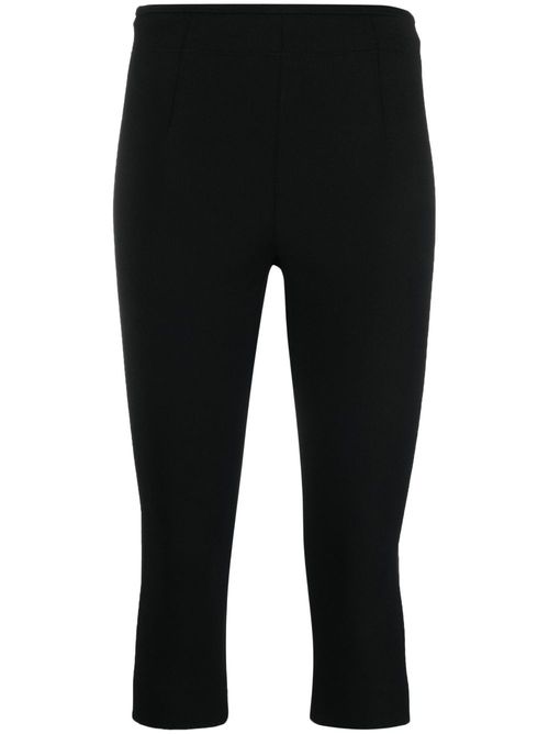 High-waist cropped leggings - Black