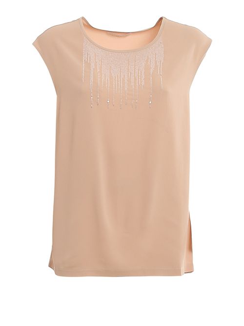 Silk blend crêpe blouse