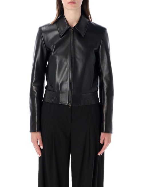 Structured Leather Jacket with Modern Edge