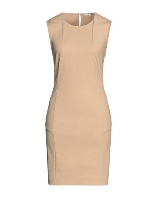 Woman Midi dress Sand Size 10 Cotton, Polyamide, Elastane