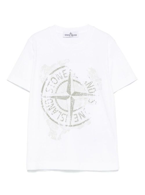 Boys White Graphic T-Shirt