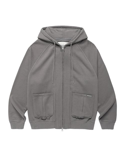 STITCH HOODIE ZIP-UP DEEP GREY