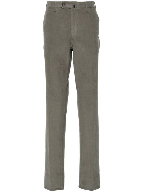 Corduroy slim-cut trousers - Green