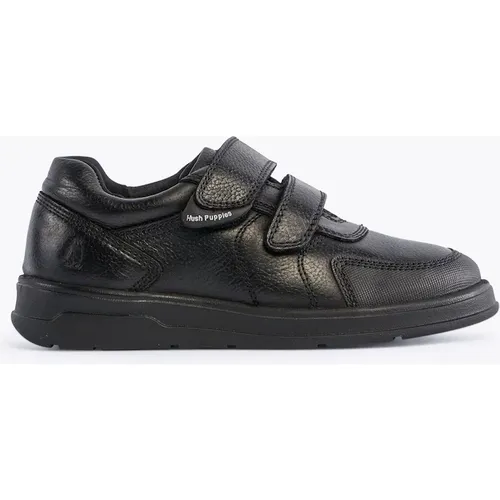 Boy's Hush Puppies RYAN Boys Leather School Shoes Black - : teen