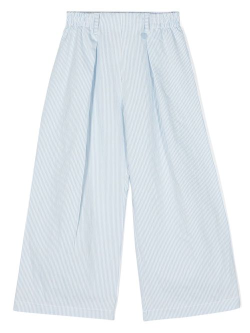 Pinstriped wide-leg trousers - Blue