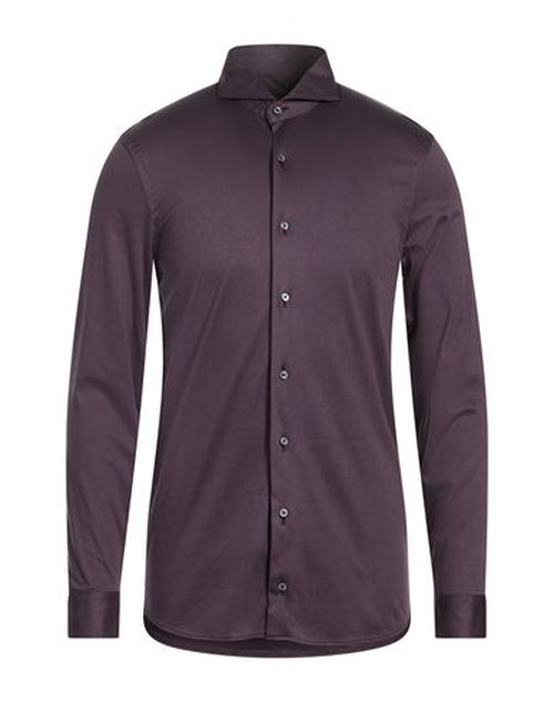 Man Shirt Dark purple Size M Cotton