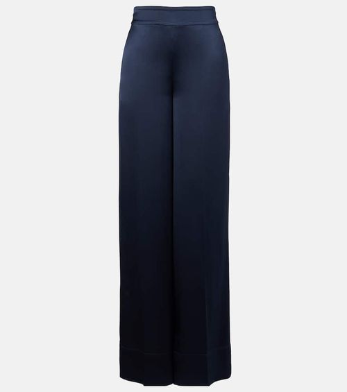 Dijon silk satin wide-leg pants